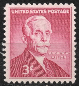 #1072 1955 3c US POSTAGE Birth Centenary of Andrew W. Mellon , MH - Picture 1 of 2