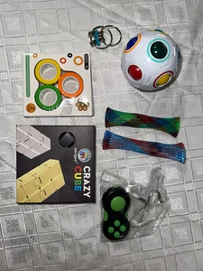 7 Pc Sensory Fidget Toys Set Stress Relief ADHD Autism Kids STEM New In Open Box - Picture 1 of 14