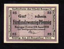 2Z346  GERMANY NOTGELD -  BERGA  -  25 PFENNIG