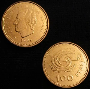 Gutse J.Carlos I-6, 100 Pesetas 1999, Pile Lis, Sans Circulaire - Picture 1 of 1