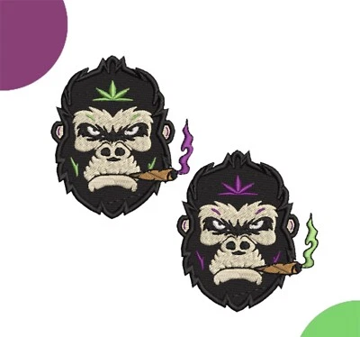Gorilla Patch - Weed Head - Cannabis Iron on or Sew - Back Pack patch - jacket  - Image 1 of 4