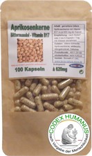 100 Kapseln 620 mg Aprikosenkerne. Bittermandel Wildwuchs Türkei Vitamin B17 B15