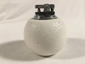 Vintage Mid-Century Modern Ceramic Pottery Table Lighter Spherical White Japan - Picture 1 of 5