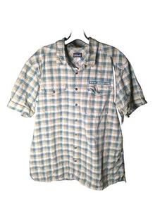 Patagonia Hemd Herren XL Blau Gingham Neu Belgien Logostickerei Kurzarm - Bild 1 von 4