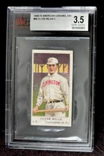 1910 American Caramel E91-C Clyde Milan Senators Type C BVG 3.5 - VG+ Senators
