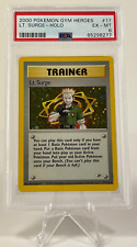 Pokemon Card 2000 Gym Heroes 17/132 LT. SURGE Holo Trainer Unlimited PSA 6 EX-MT