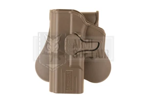 AMOMAX QUICK FAST POLYMER Paddle Holster LEFT G19 / ICS BLE-XAE TAN DE AIRSOFT - Foto 1 di 1