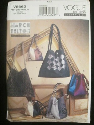 Vogue 8662 Marcy Tilton Wearable Art Lined Bags Pattern Handbags Pockets Purses - Image 1 of 2