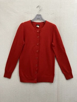 Suéter Cárdigan Suéter J Crew Mujer S Botón Delantero Rojo Manga Larga Lana Cachemira Foto 1 de 4