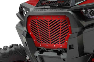 Custom Steel Grille for 17-18 Polaris RZR Turbo 1000 XP V-STRIPES RZR RED Grill - Image 1 of 3