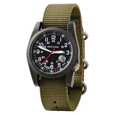 Bertucci Unisex Optic White Dial Nylon Band Analog A-3PS Solar Field Watch - Image 1 of 4