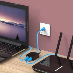 High Speeds Ethernet Splitter 1 to 2 Internet Splitter Gigabit Ethernet LAN - Afbeelding 1 van 12