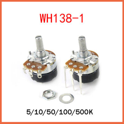 2 Potentiomètres Logarithmiques 4.7K Ohm WH134-2 - 2W, Non Linéaire, Pour Audio/contrôle
