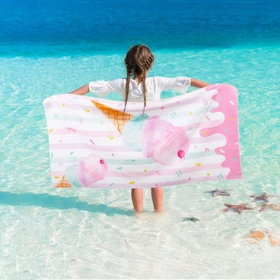 Toalla de playa para niños para niñas - 30” x 60” toallas de baño sin arena helada para gi... Foto 1 de 4