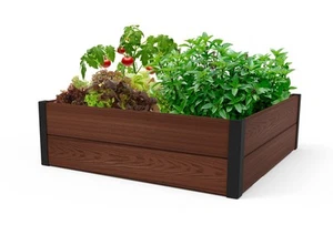 48" X 48" inches Wood Look Raised Garden Bed, Durable Outdoor Herb Garden Pla... - Picture 1 of 9