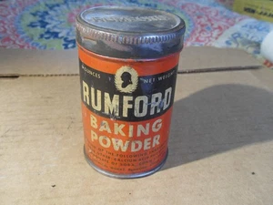 Vintage Rumford Baking Powder 6 Oz. Can EMPTY Advertising Tin with Original Lid - Picture 1 of 13