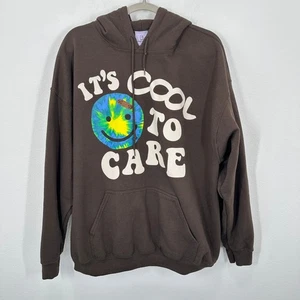 Felpa con cappuccio Lonely Ghost It's Cool To Care Tie Dye Smiley Face XL marrone - Foto 1 di 5