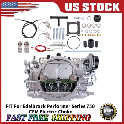 Новый 4-ствольный карбюратор для электрического дросселя Edelbrock 1411 Performer 750 куб. футов/мин - Изображение 1 из 4