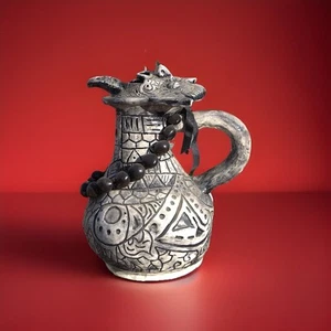 Art Pottery Dragon Jug – Large Sculptural Ceramic, Tail Handle & Stylized Carvi - Picture 1 of 12