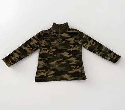 Pullover polar Faded Glory para niños - talla 7 - verde camuflaje 1/4 cremallera manga larga Foto 1 de 4