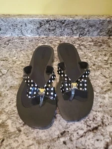 GUESS Women's Fashion Bow Detail Flip Flop Sandals Womens 10M Polka-dot - Picture 1 of 7