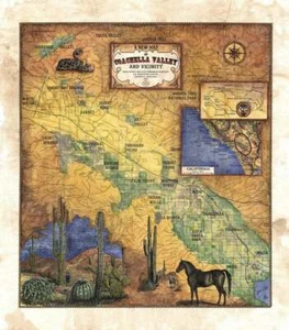 Palm Springs California Map Art Print Poster Vintage Wall Art Decor Home & Gift - Picture 1 of 5