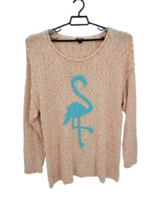 Torrid Sweater Womens Plus 2X Neon Marl Flamingo Scoop Neck Long Sleeve Novelty - Picture 1 of 12