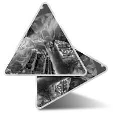 2 x Triangle Stickers  10cm - BW - Machu Picchu ny Llama Alpaca  #42906