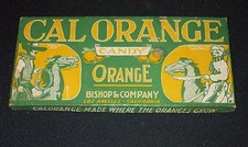 1910 CAL ORANGE Candy Box Bishop & Company Los Angeles CA E99 E100 Baseball