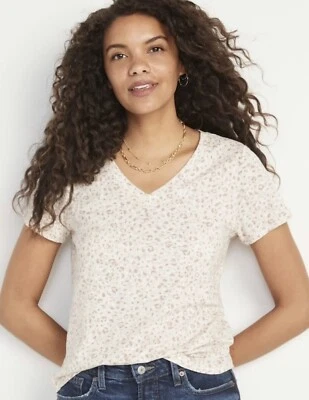 Camiseta Old Navy para mujer talla XL ~ Everywear cuello en V ~ estampado de leopardo nueva con etiquetas Foto 1 de 4