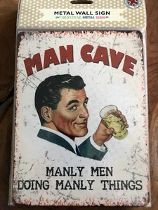 Letrero de pared de metal lata MAN CAVE para hombre - Imagen 1 de 1