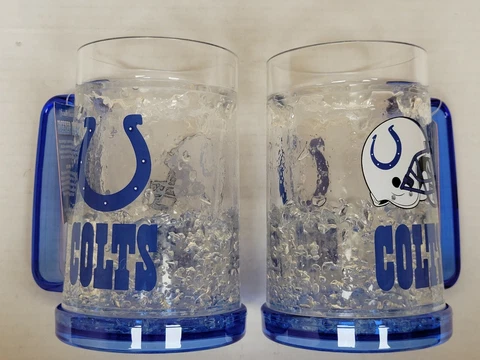 NFL Indianapolis Colts 16oz Crystal Freezer Mug, NEW Cover