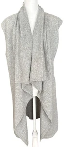 Halogen 100% Cashmere Long Cardigan Sleeveless Duster Gray One Size - Picture 1 of 10