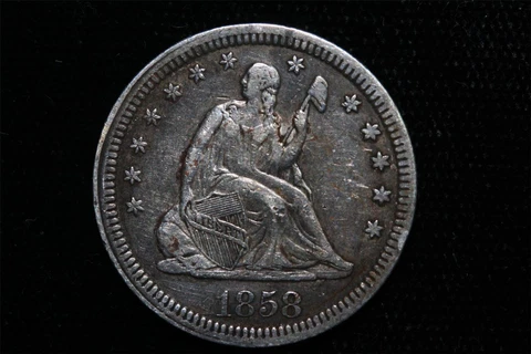1858 SEATED LIBERTY QUARTER DOLLAR #2299 Cover