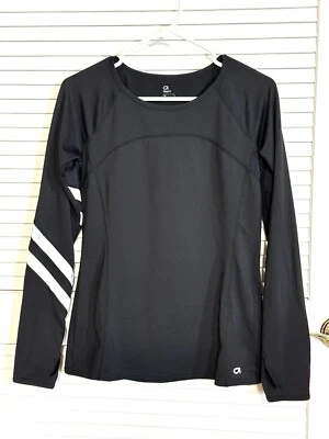 Gap FIT Negro Manga Media Larga Correr Reflectante Cremallera Bolsillo Agujeros para el Pulgar Mujeres Foto 1 de 4