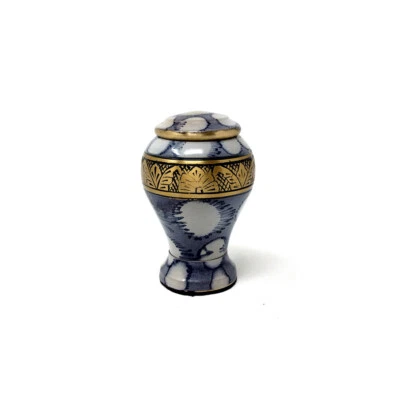 Brown Classic Leaf Band Small Keepsake Urn/container for Funeral Ashes (Brown) - Image 1 of 4