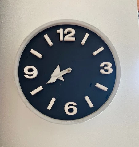 PETER PEPPER PRODUCTS  Masonite/Aluminum CLOCK RARE 1950s Mid Century Modern Cover