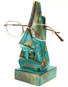 Turquoise Spectacle Glasses Stand/Holder with distressed finish Fair Trade - Picture 1 of 2