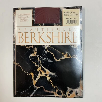 Vintage Beautifully Berkshire Ultra Sheer Control Top Pantyhose Wine Sz 2 Plus - Image 1 of 4