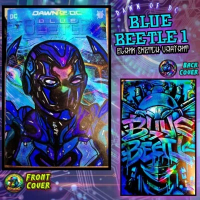Dawn of DC Blue Beetle 1 - Hand-Drawn Sketch Cover by Bosskong - One-of-a-Kind - Image 1 of 4