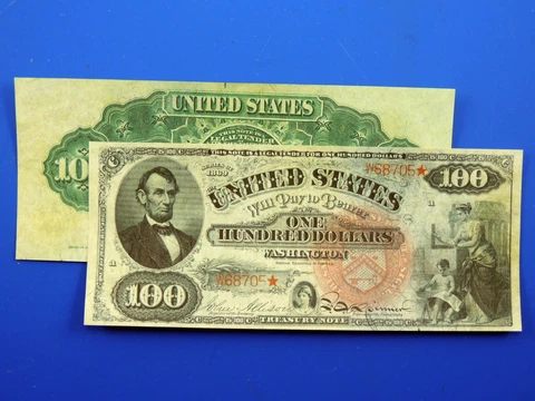 Reproduction $100 1869 Rainbow US Paper Money Currency Copy Cover