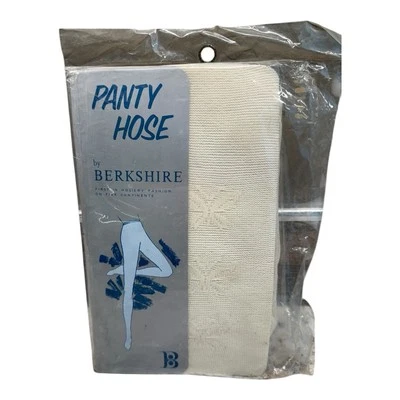 Pantimedias vintage Berkshire texturizadas mariposa todas nailon talla promedio marfil Foto 1 de 2
