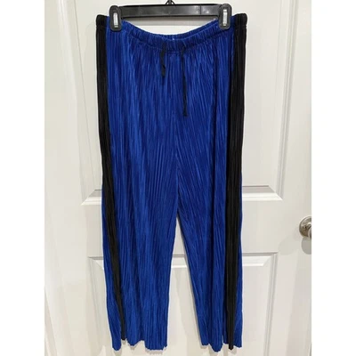 Pantalón Culotte Plisado Acordeón Sasha Silence + Noise Azul Real Talla Grande Foto 1 de 4