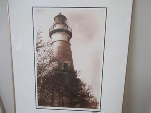 Impresión firmada por Jim Ptacek Cleveland Ohio MARBLEHEAD LIGHTHOUSE-24"x18" - Imagen 1 de 5