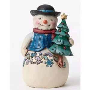 Rare*MINI PINT SNOWMAN CHRISTMAS TREE*Jim Shore*WINTER*New*No Box*4047663 - Picture 1 of 1
