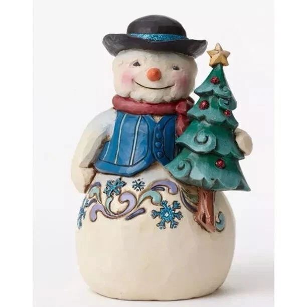 Rare*MINI PINT SNOWMAN CHRISTMAS TREE*Jim Shore*WINTER*New*No Box*4047663 - Image 1 of 1