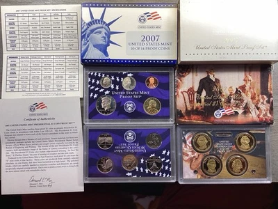 2007 S US Mint 14 Coin Complete Clad Proof Set with OGP & COA 092425 98tq - Image 1 of 4