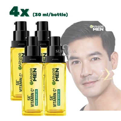 4x Garnier Masculino Turbo Brilhante Super Sérum Gel Vitamina C 5x pele brilhante 30ml - Imagem 1 de 4