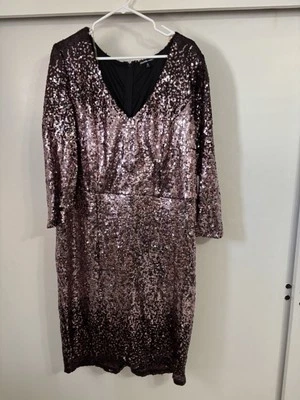 Vtg Charlotte Russe Sequin Dress Womens 3X Pink Ombré LongSleeve Gown Formal New - Image 1 of 4