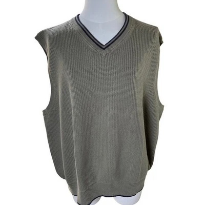 Tommy Hilfiger Golf Suéter Chaleco XL Verde Algodón Cuello en V Tejido Preppy Y2K Foto 1 de 4